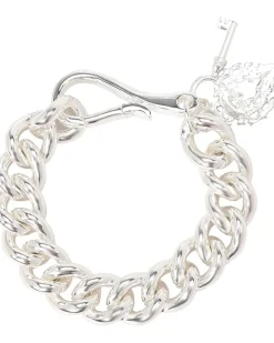 7 1/2" Large Curb Chain w/Medallion & Key Charms