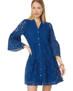 3/4 Sleeve Hazelanne Eyelet Dress