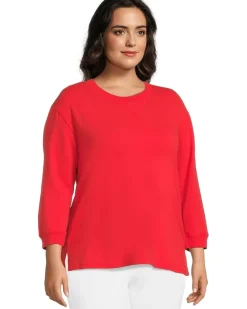 3/4 Sleeve Hi-Lo Tunic with Side Slits