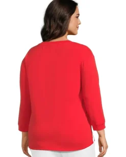3/4 Sleeve Hi-Lo Tunic with Side Slits