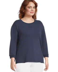 3/4 Sleeve Hi-Lo Tunic with Side Slits