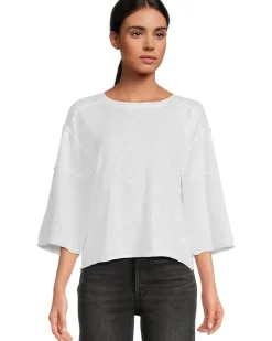 3/4 Sleeve Mix Media Tee