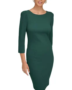 3/4 Sleeve Round Neck Sheath