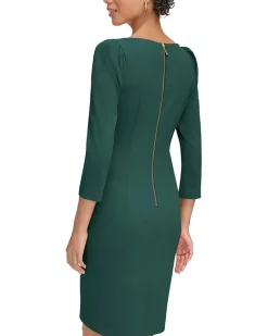 3/4 Sleeve Round Neck Sheath
