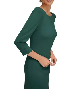 3/4 Sleeve Round Neck Sheath