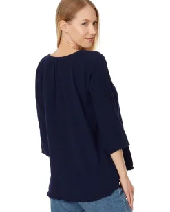 3/4 Sleeve Split Neck Top
