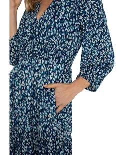 3/4 Sleeve Tiered Woven Maxi Dress