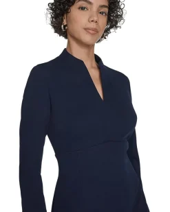 3/4 Sleeve V-Neck Sheath