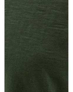 3/4 Sleeve V-Neck Tee with Curved Hem