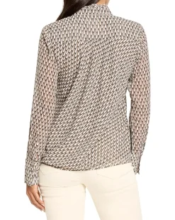 Abstract Dot Falling Chiffon Top