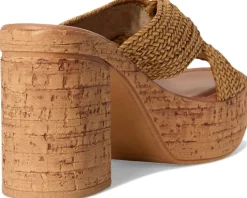 Adorned Raffia Platform Slide
