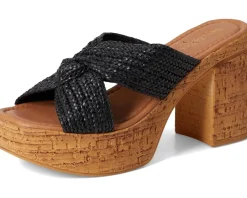 Adorned Raffia Slide Sandal