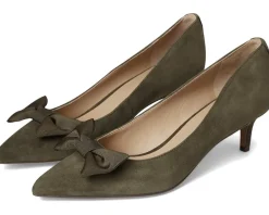 Adrienne Bow-Trim Suede Pumps