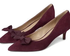 Adrienne Bow-Trim Suede Pumps