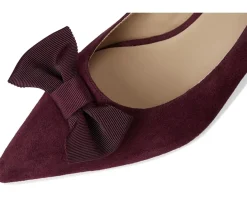 Adrienne Bow-Trim Suede Pumps