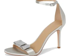 Allie Bow-Trim Satin Sandals