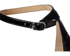 Allie Crocodile-Embossed Leather Sandals