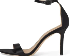 Allie Pave-Buckle Satin Sandals