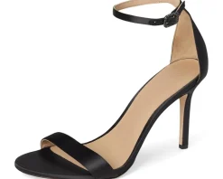 Allie Pave-Buckle Satin Sandals