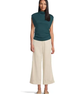 Amara Mock Neck Power Shoulder Top