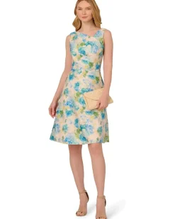 Asymmetrical Jacquard Midi Dress