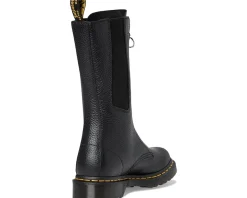 1B99 Front Zip Leather Mid Calf Boots
