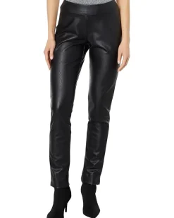Back Slit Pleather Pants