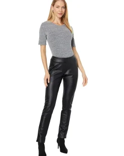 Back Slit Pleather Pants