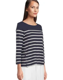 Bahama Bliss Stripe 3/4 Sleeve Top