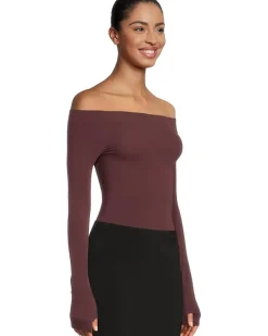 Ballet Off-Shoulder Bodysuit With Thumb Hole