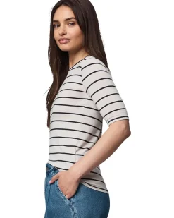 Bamboo Stripe Quarter Sleeve Tee
