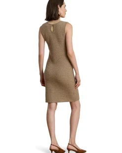 Basket-Weave Sleeveless Sweater Dress
