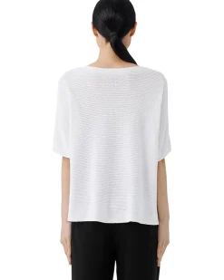 Bateau Neck Elbow Sleeve Pullover