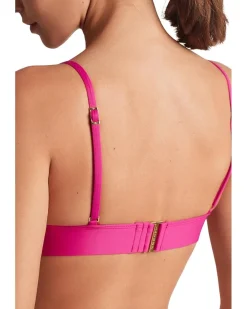 Beach Club Solids Triangle V-Neck Bikini Top