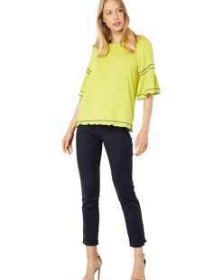 Bell Sleeve Embroidered Knit