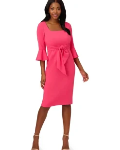 Bell Sleeve Tie Front Dress