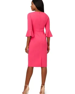 Bell Sleeve Tie Front Dress