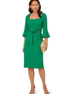 Bell Sleeve Tie Front Dress