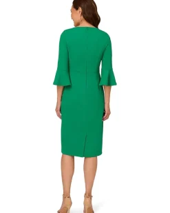 Bell Sleeve Tie Front Dress