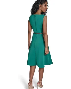 Belted Scuba Fit And Flare