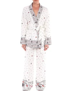 Bon Voyage Boarder Print Kimono