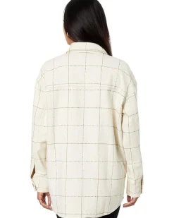 Bouclé Oversized Shirt-Jacket in Windowpane