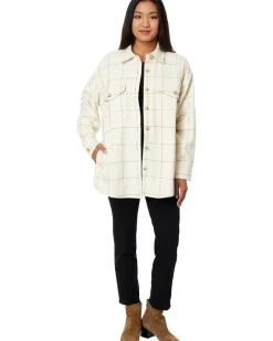 Bouclé Oversized Shirt-Jacket in Windowpane