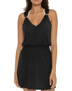 Breezy Basics Square Buckle Plunge Neck Dress