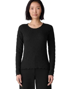 Bubble Jacquard Round Neck Top
