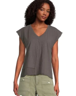 Cap Dolman Sleeve Mix Media Top