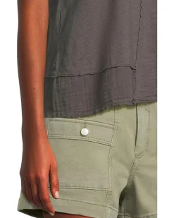 Cap Dolman Sleeve Mix Media Top