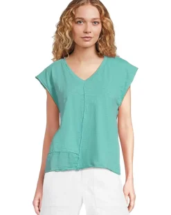 Cap Dolman Sleeve Mix Media Top