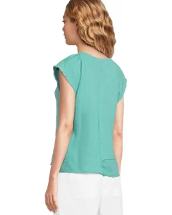 Cap Dolman Sleeve Mix Media Top