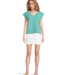 Cap Dolman Sleeve Mix Media Top